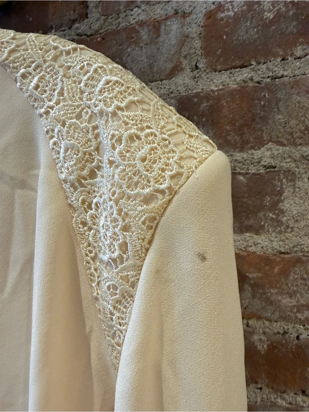 Vintage Christian Dior Cream Lace-Detail Women's Blazer and Skirt Suit